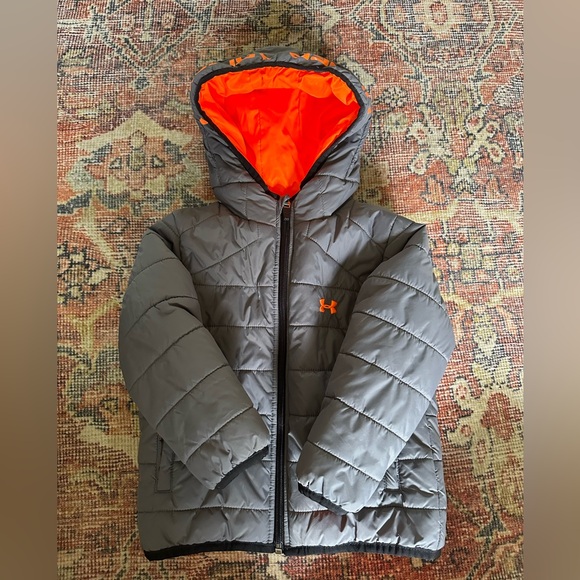 Under Amour Kids Gray Puffy Jacket, 2T - Picture 1 of 3